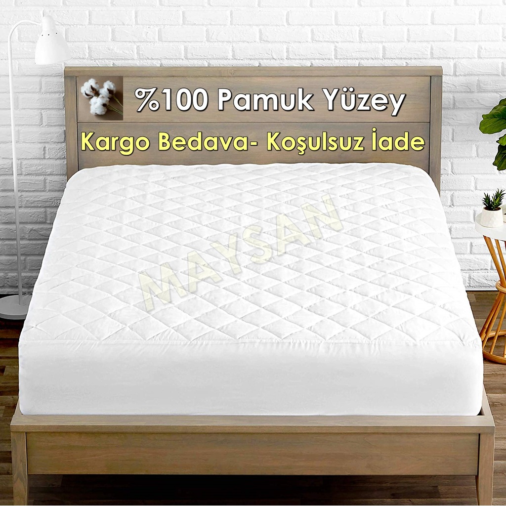 Yatak Koruyucu Kapitone Fitted Alez 100 Pamuk (tüm