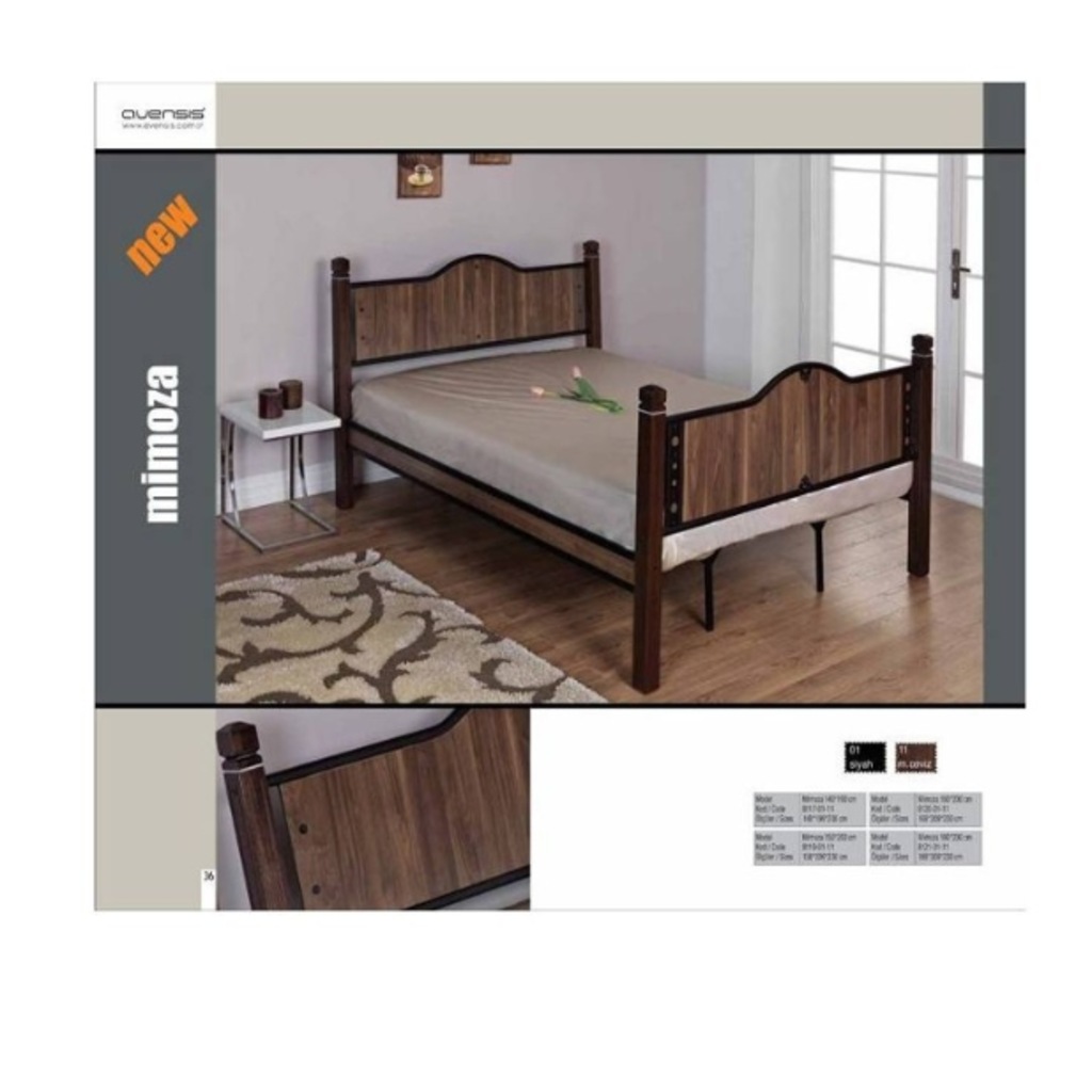 Karyola, Mimoza Ferforje Metal Çift Kişilik Karyola 140