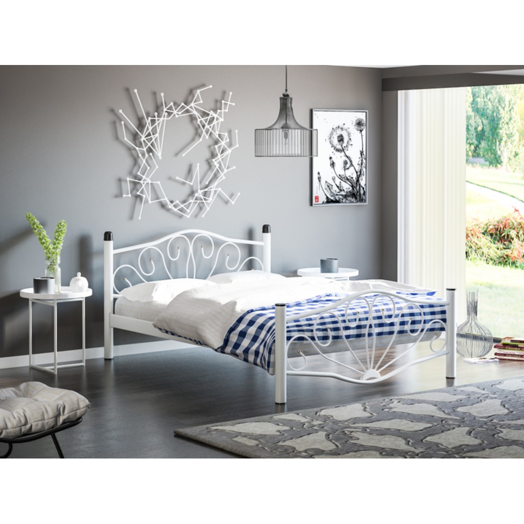 Lale Metal Karyola (150x200) Çift Kişilik Ferforje Tarz
