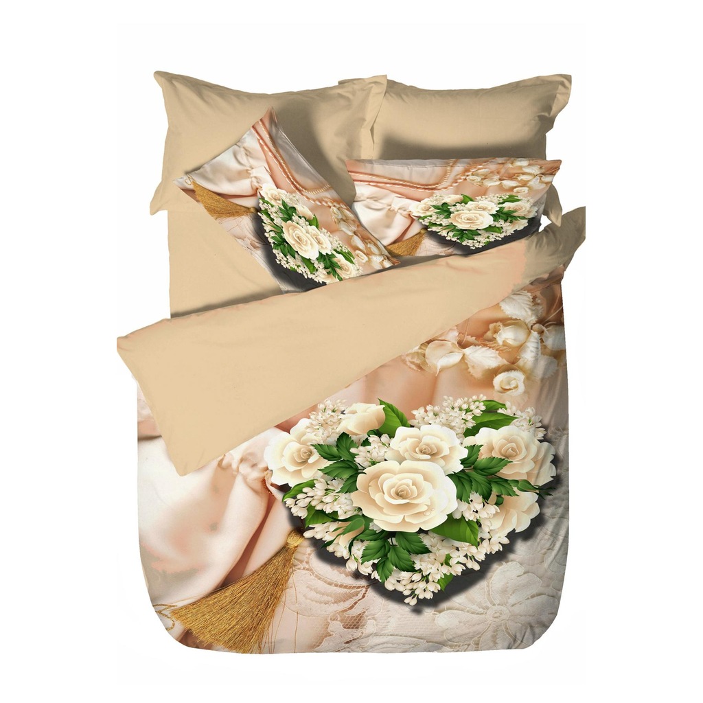 Çift Kişilik Micro Saten 3D Nevresim Takımı Larina