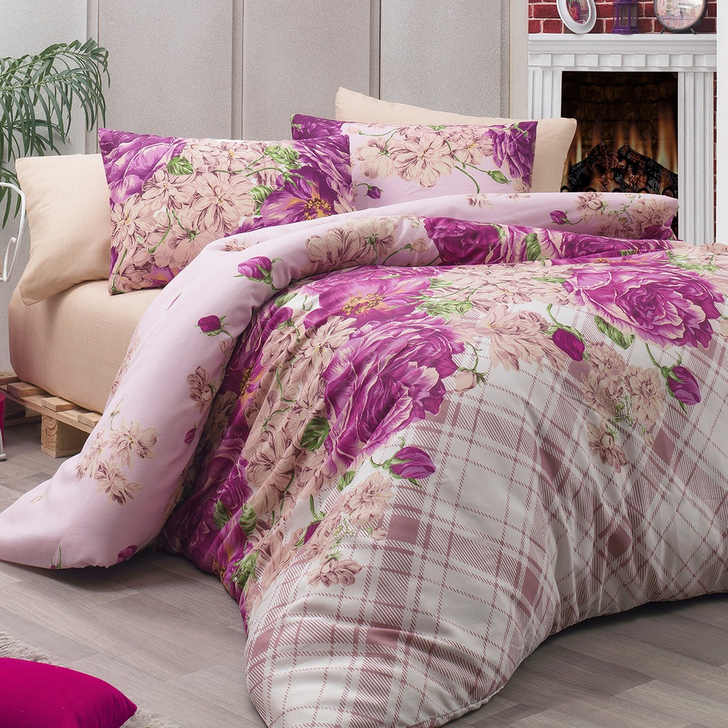 Rose Lila Çift Kişilik Nevresim Takımı