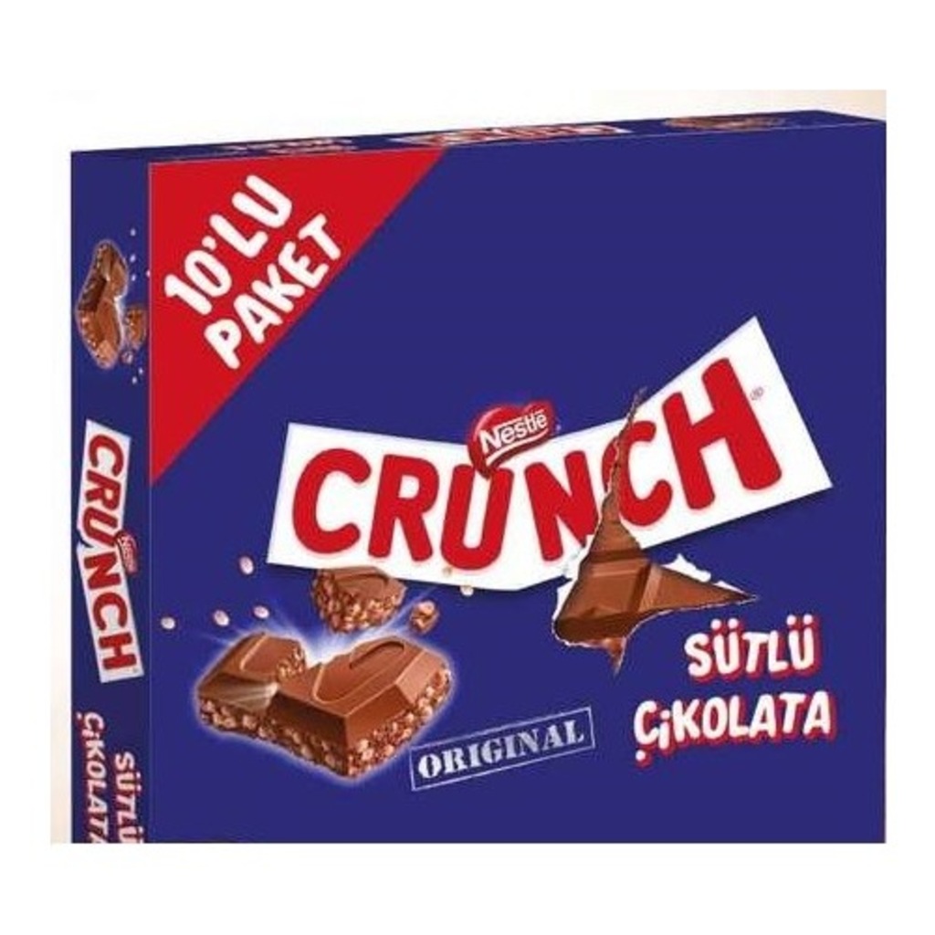 Nestle Crunch Sütlü Pirinç Patlaklı Çikolata 10 X 33 G