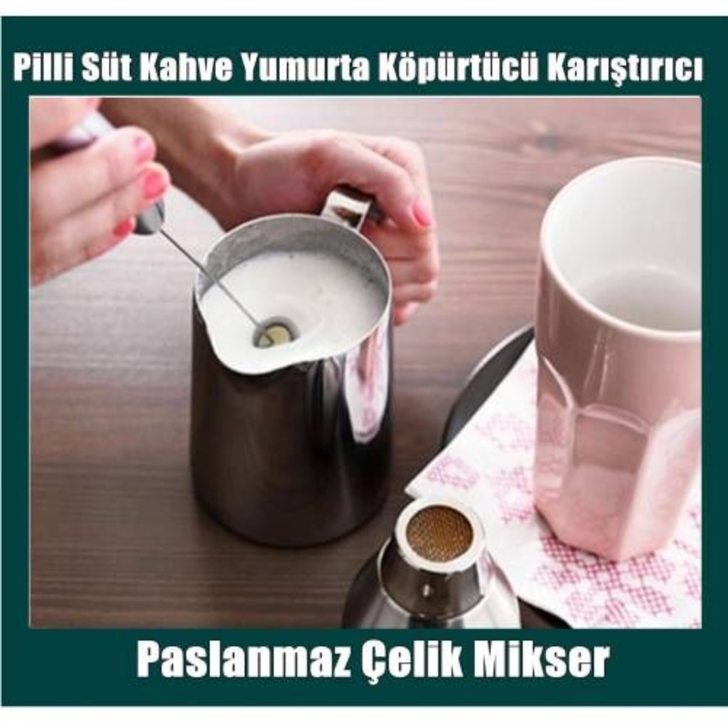 Kahve Süt Cappuccino Pilli Köpürtücü Yumurta Çırpıcı Karıştırıcı