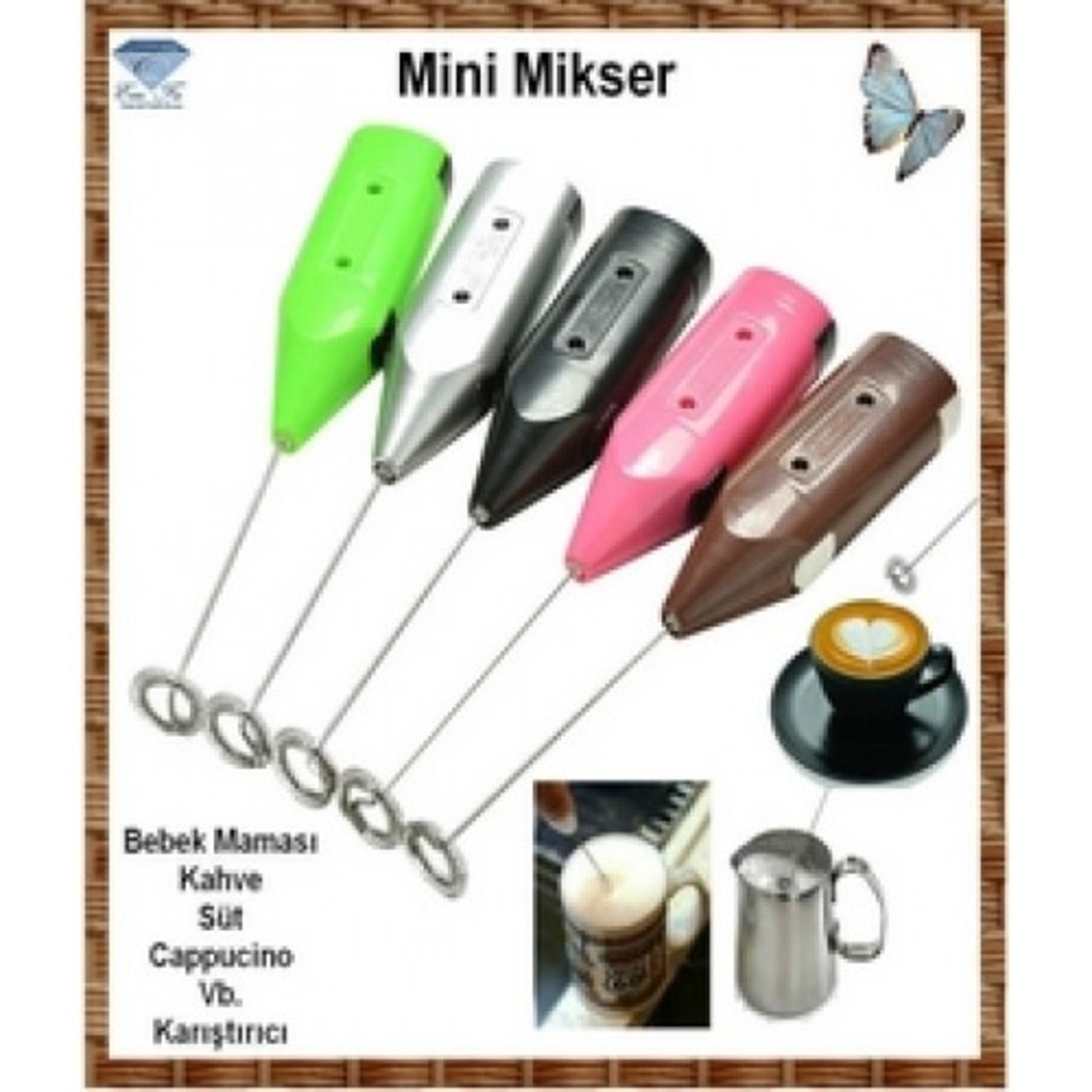 Pilli Mini Mixer Kahve Süt Köpürtücü KarıştırıcI Mikser Çırpıcı