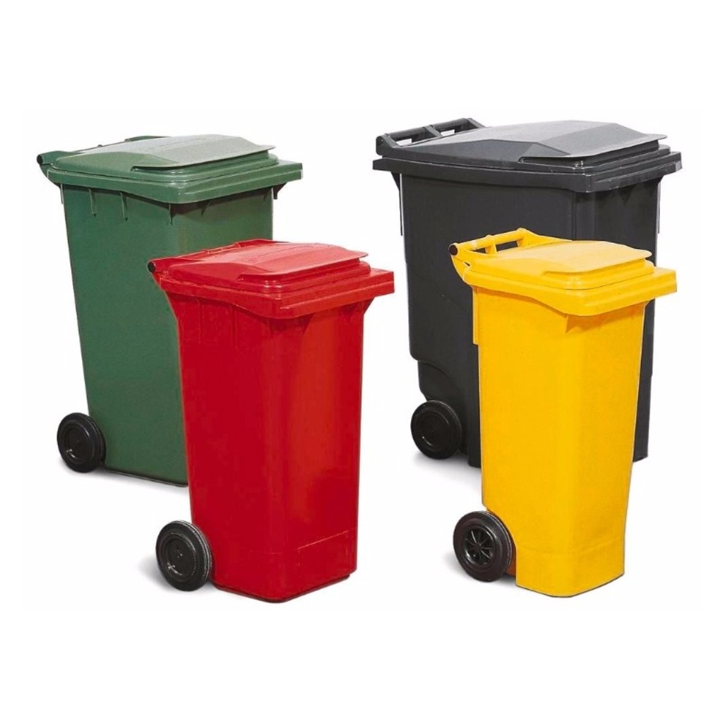 Ermiya Tekerlekli Çöp Konteyneri Çöp Kovası 120 Lt+1 Takım Eldive