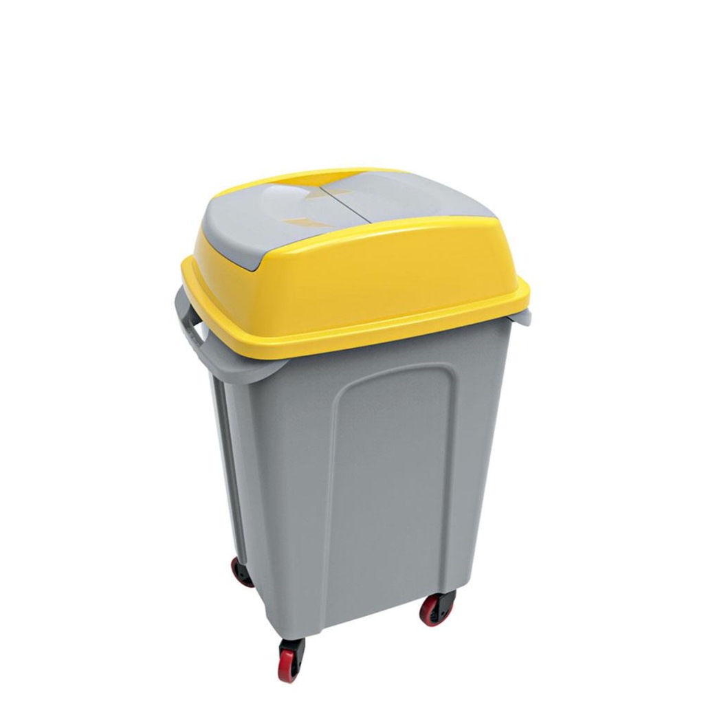 Uğurlar UP220 Hippo Eko Seri Çöp Kovası Sarı 50 Lt Tekerlekli
