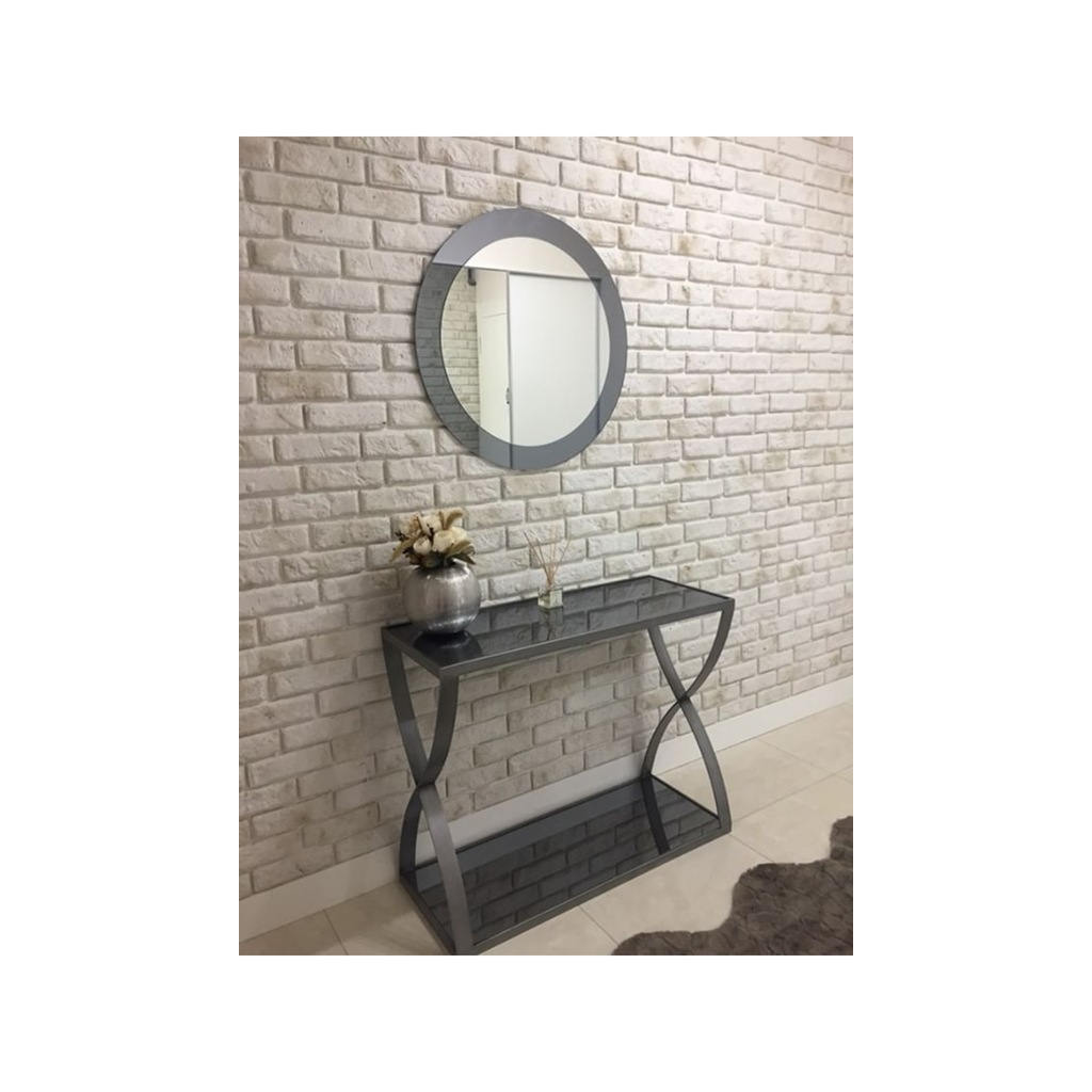 70cm Çapında Füme Ayna Mid Çağ İtalyan Tasarım