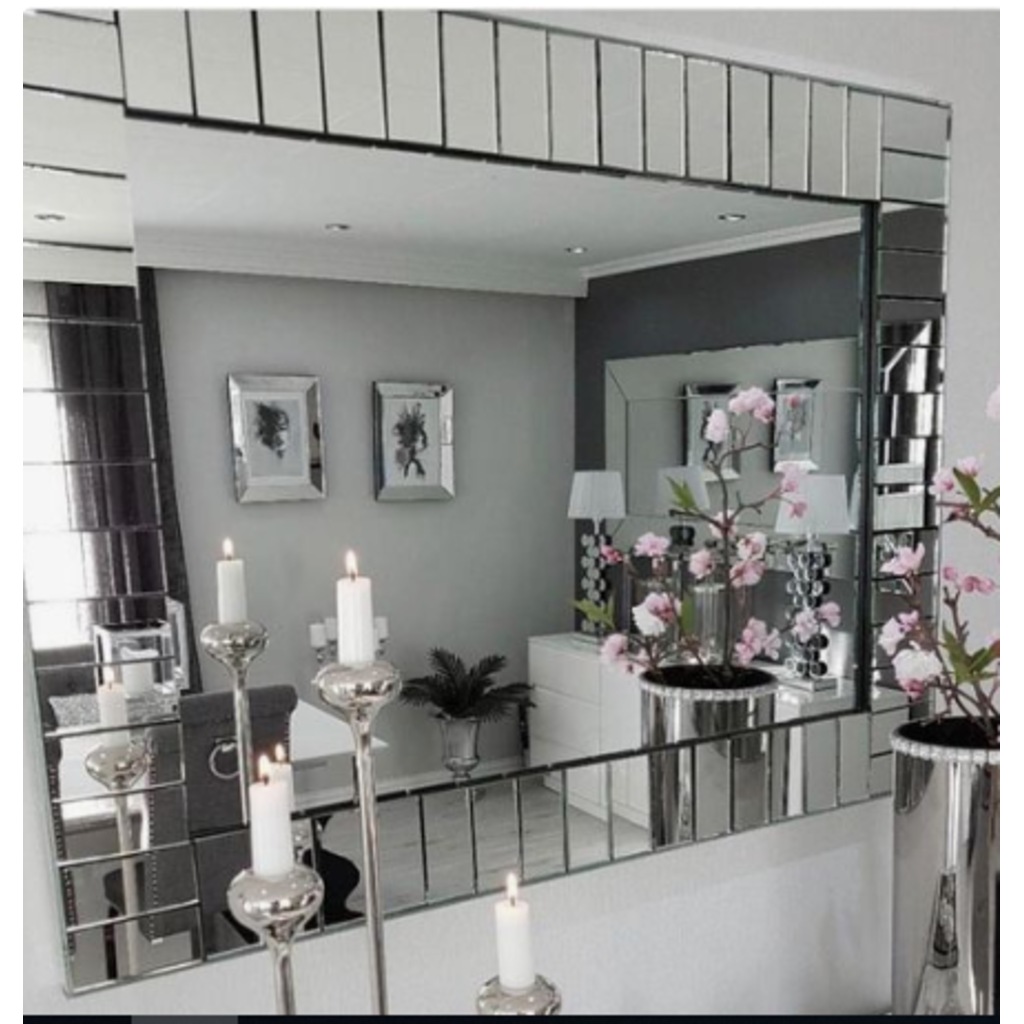 Piano Model 50x100cm Kenarları Füme Ayna ile Dekore Edilmiş Ayna