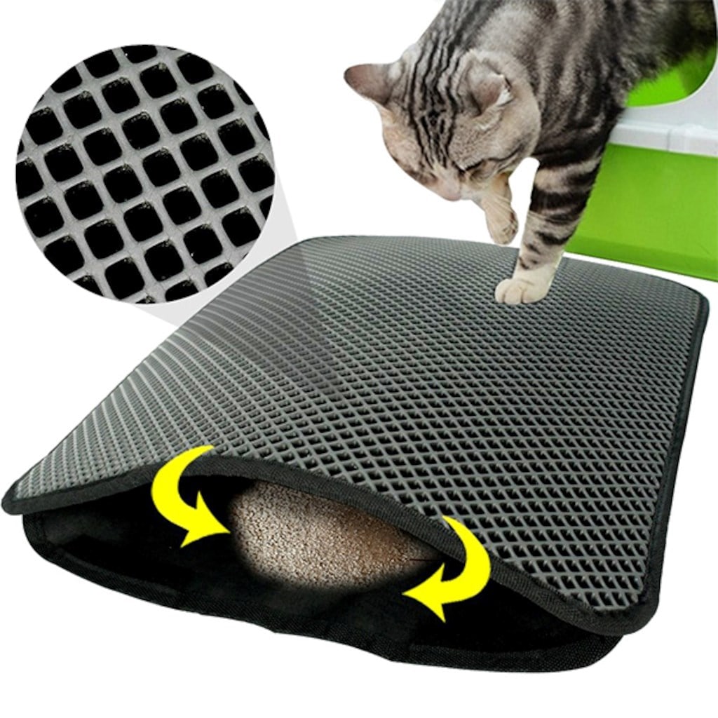 Elekli Kedi Tuvalet Önü Paspası Kedi Kumu Paspası Delikli 60x45