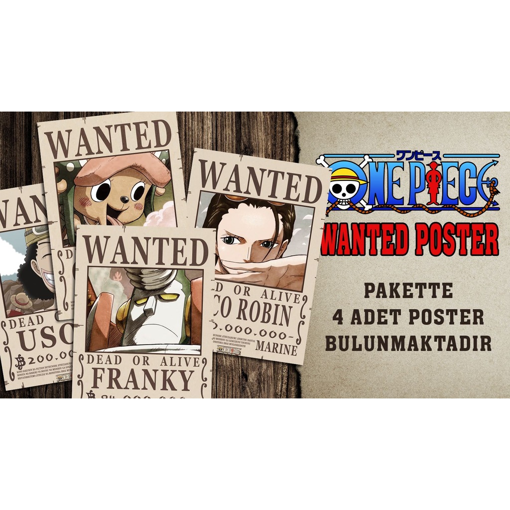 Renkselart One Piece Robin Franky Usopp Chopper Wanted Poster 005 Fiyatlari Ve Ozellikleri