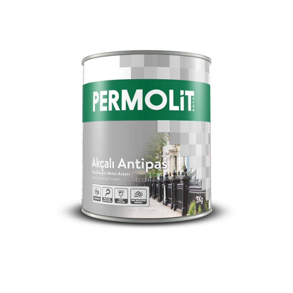 AKÇALI ANTİPAS PAS ÖNLEYİCİ METAL ASTARI - GRİ - KIRMIZI