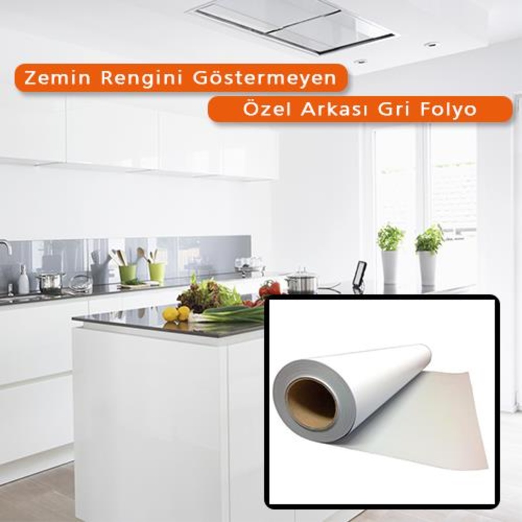 Parlak Beyaz Folyo Lake Görünüm Yapışkanlı Kaplama Folyosu
