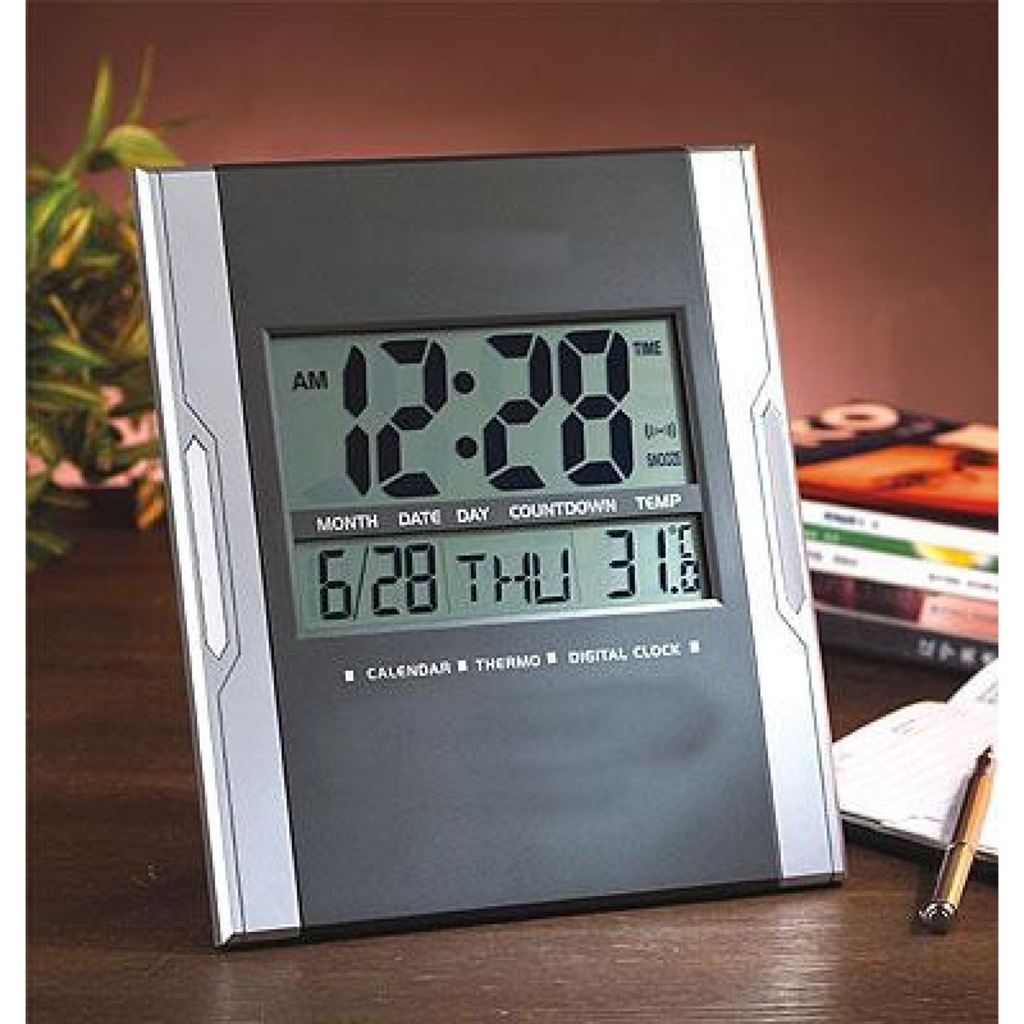 Dijital Masa Ve Duvar Saati Termometre Alarm Takvim Göstergeli