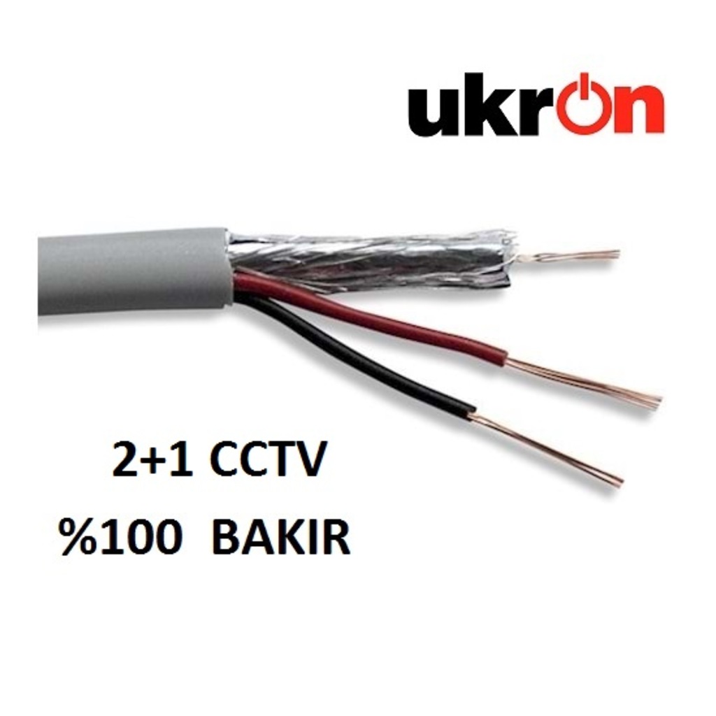 2+1 Cctv Kamera Kablosu 100 Bakır 1 Mt