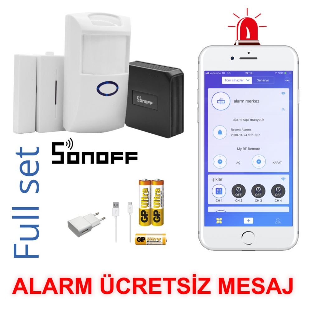 Akıllı ev wifi alarm paketi Sonoff Fiyatları ve Özellikleri