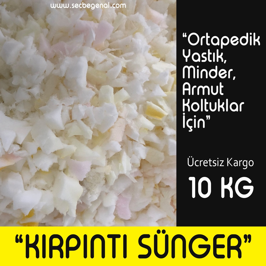 Secbegenal 10 KG Kırpıntı Sünger Malzeme ve Oyuncak Dolum Maddesi