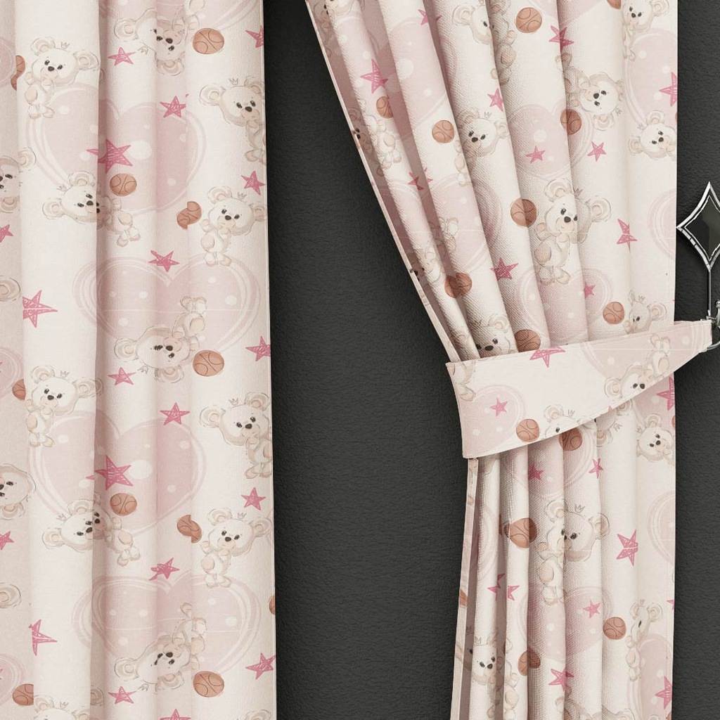 Bebek Odası Sevimli ayıcıklar Baskılı Fon Perde