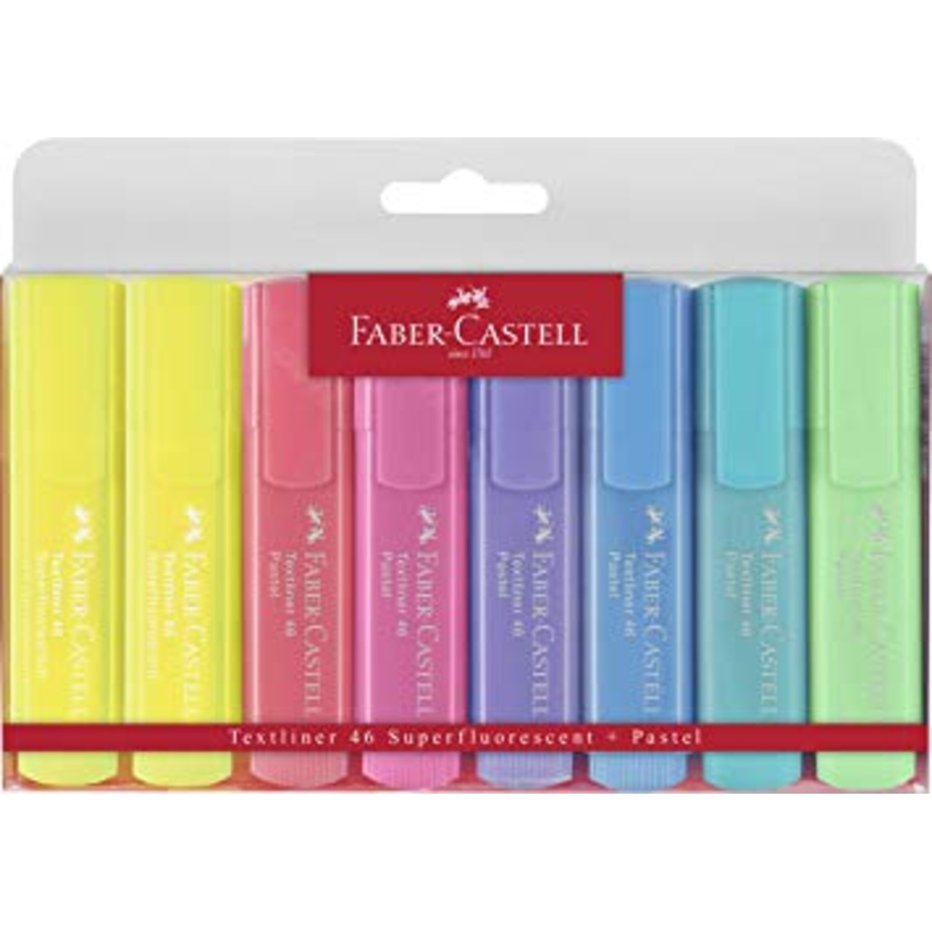 FABER CASTELL FOSFORLU KALEM - 1546 PASTEL RENKLER 8'Lİ KUTU