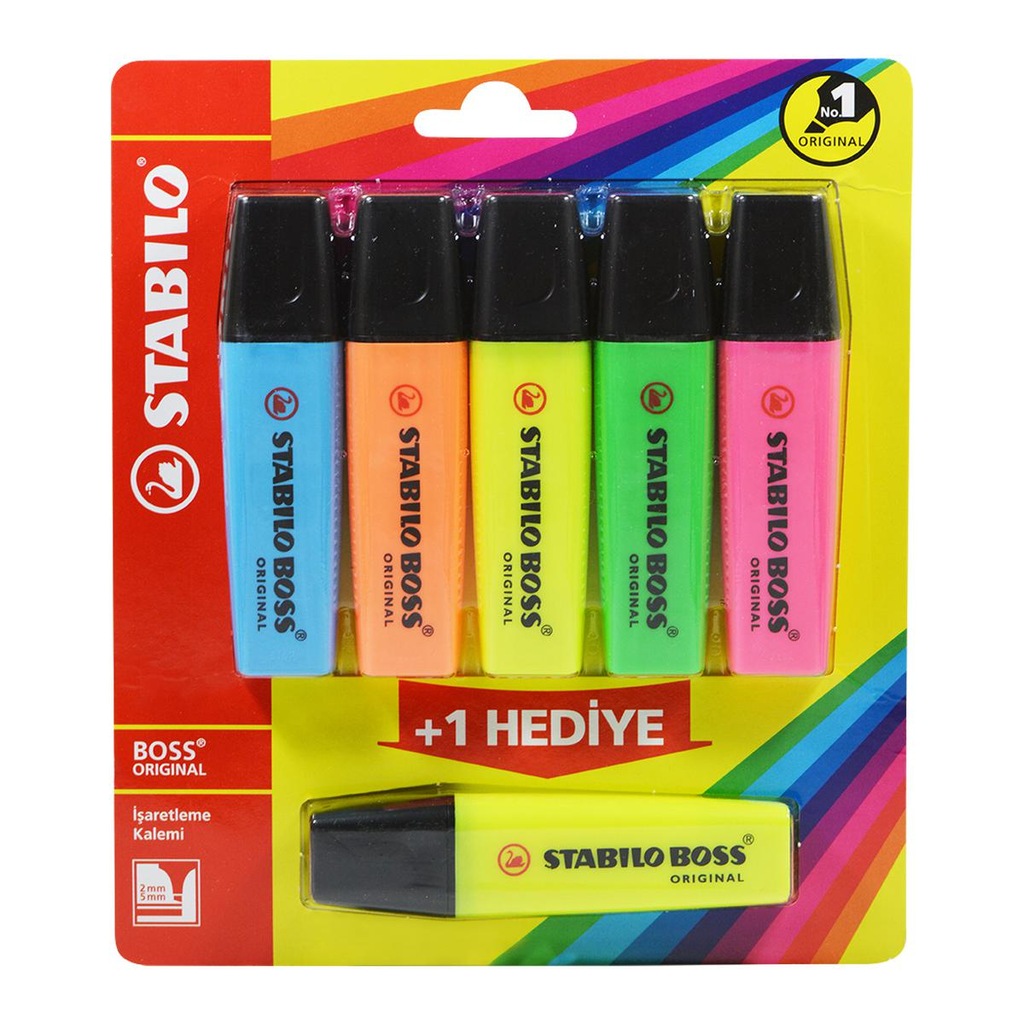 Stabilo Boss Original 5+1 Fosforlu İşaretleme Kalemi