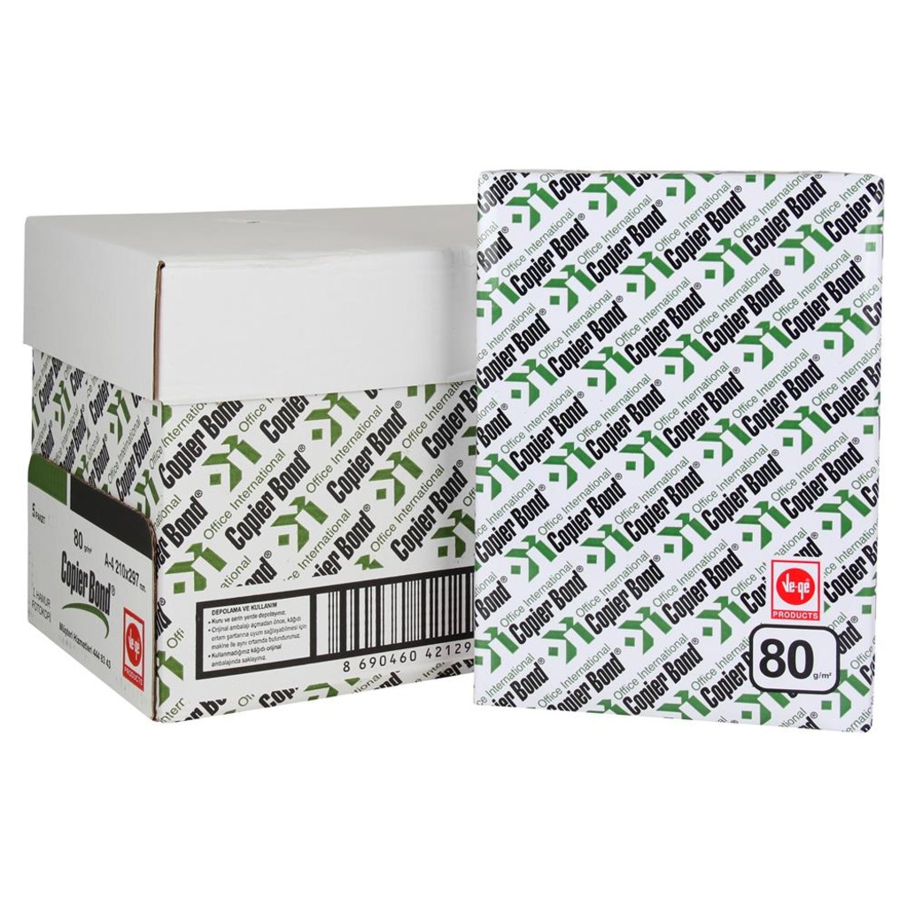 Copier Bond Ve-Ge A4 Fotokopi Kağıdı 80 gr 5x500ad (1 koli)