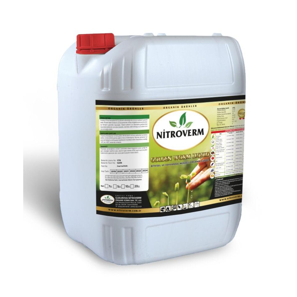 NİTROVERM %100 ORGANİK KONSANTRE SIVI GÜBRE 20 LT