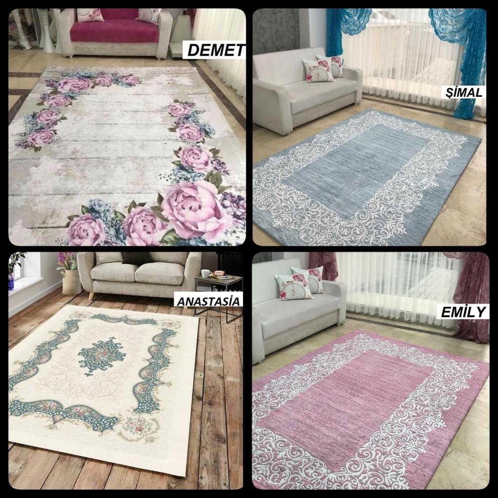 Altı Süngerli lastikli İnci Kadife Halı Örtüleri 4m2 ve 6m2 Fiyatları