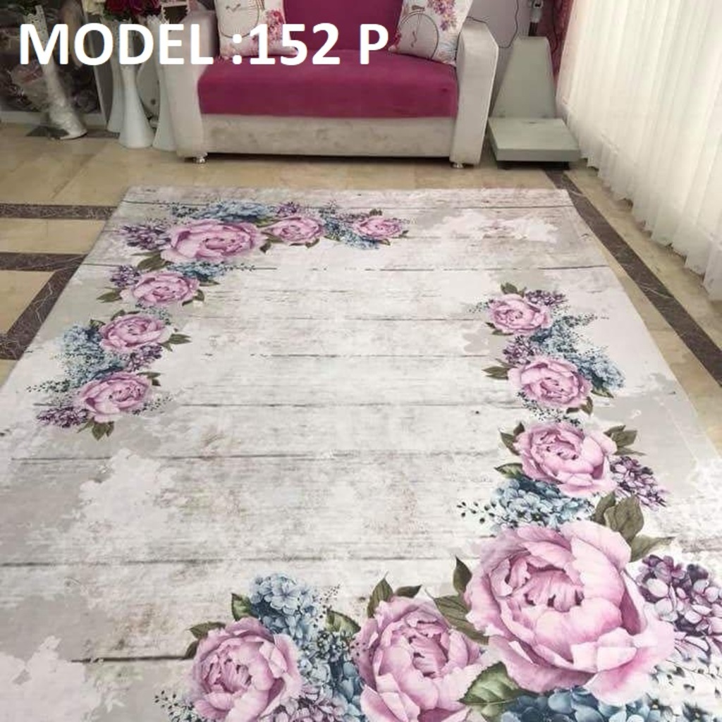 Cuma Home Yeni Nesil Lastikli İnci Kadife Halı Örtüleri 4 M2 En