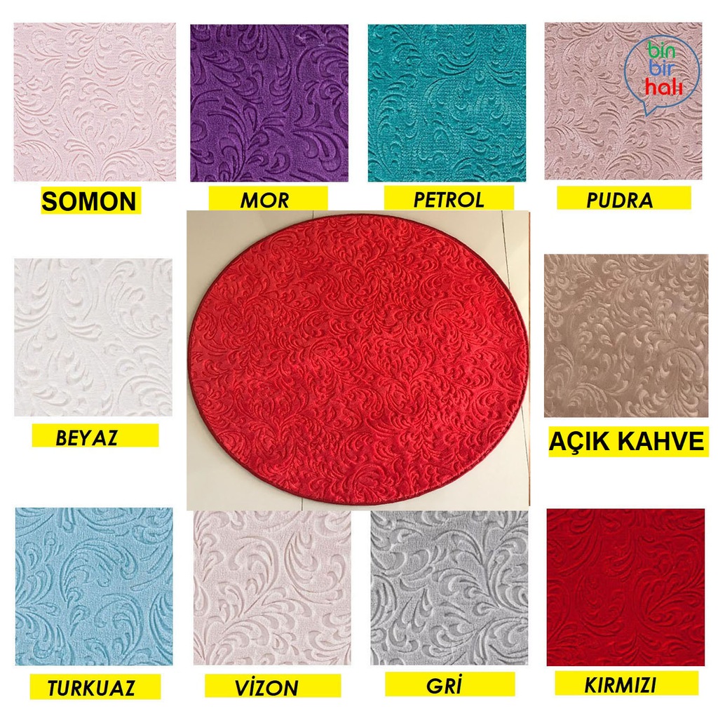 YUVARLAK HALI / DAİRE HALI / 10 RENK İSTEDİĞİNİZ ÖLÇÜ SEÇENEĞİ