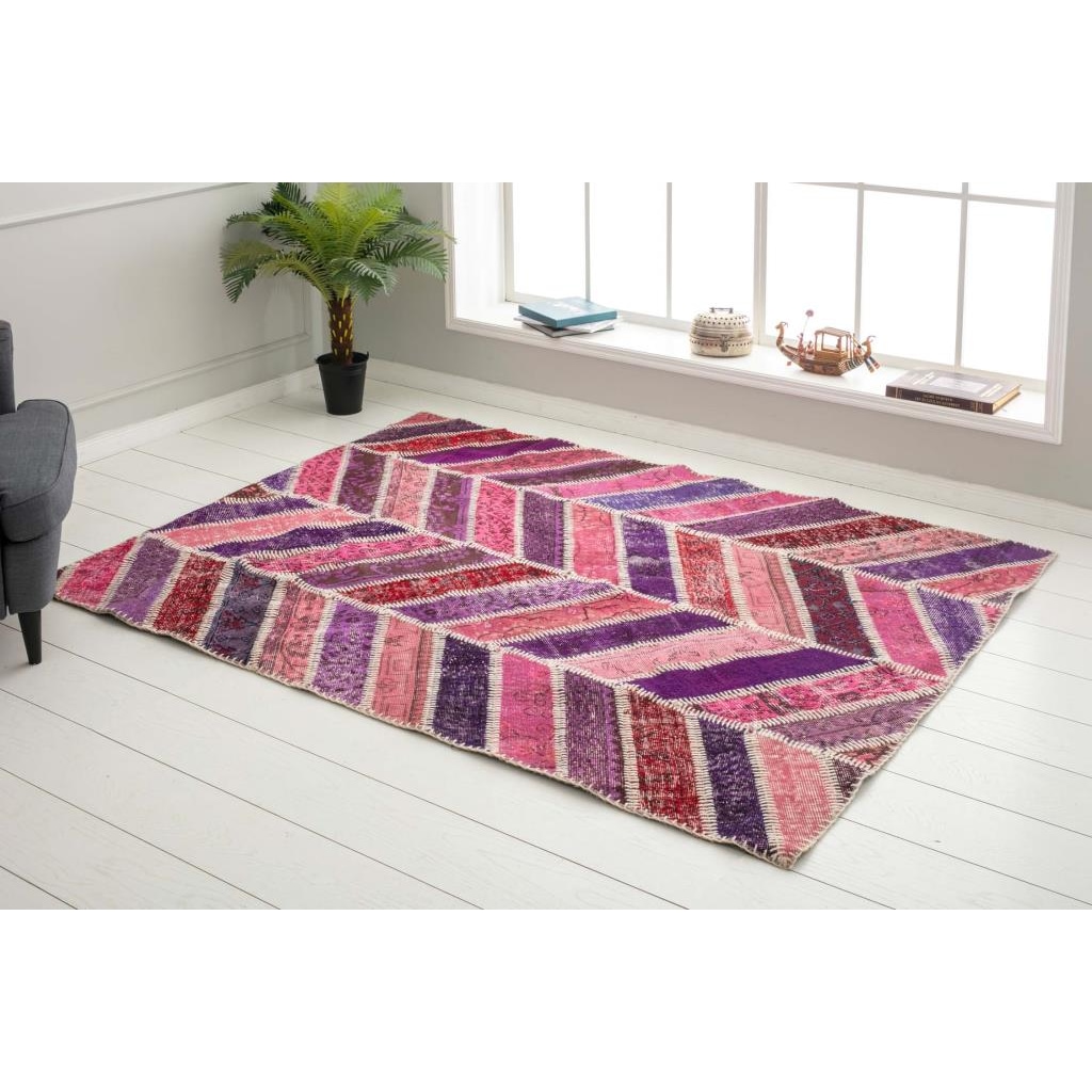 Favore Casa Vintage Patchwork El Dokuma Hali 160x210 Cm Mor Fiyatlari Ve Ozellikleri