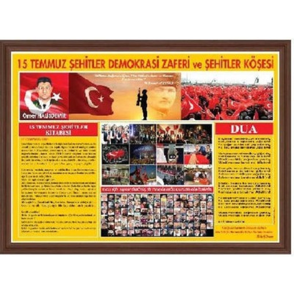 15 TEMMUZ ŞEHİTLER KÖŞESİ MDF ÇERÇEVE 70X100
