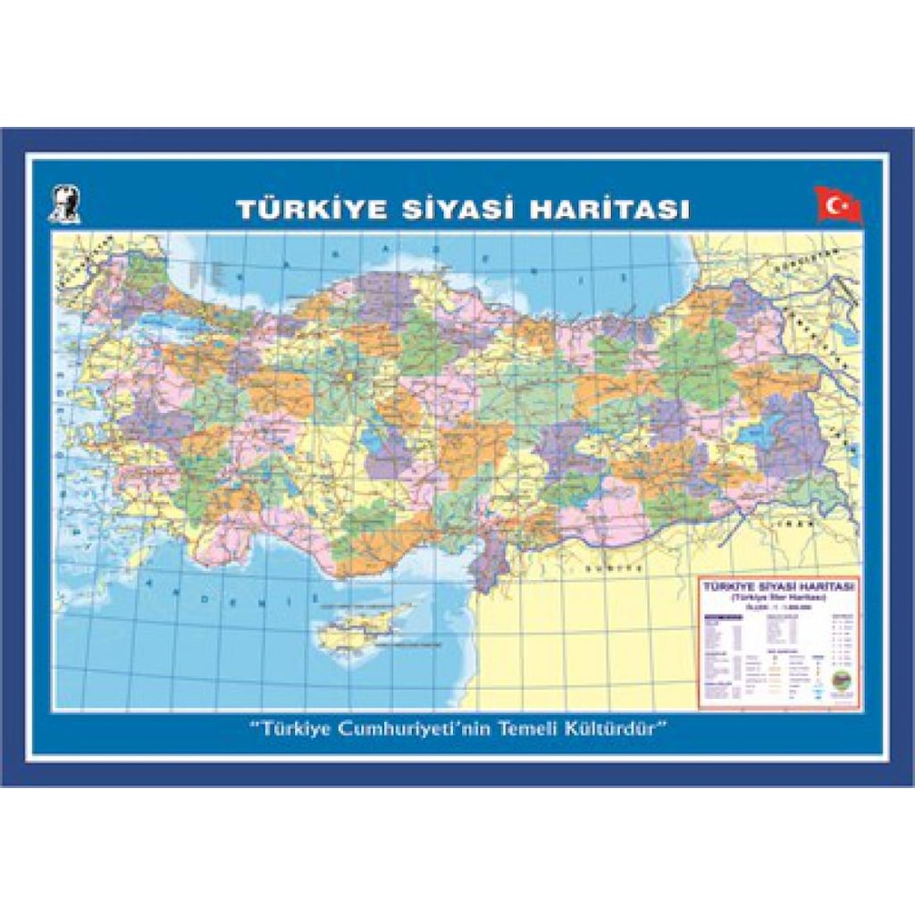 Türkiye Siyasi Haritası (100 Cm X 140 Cm) Fiyatları ve Özellikleri