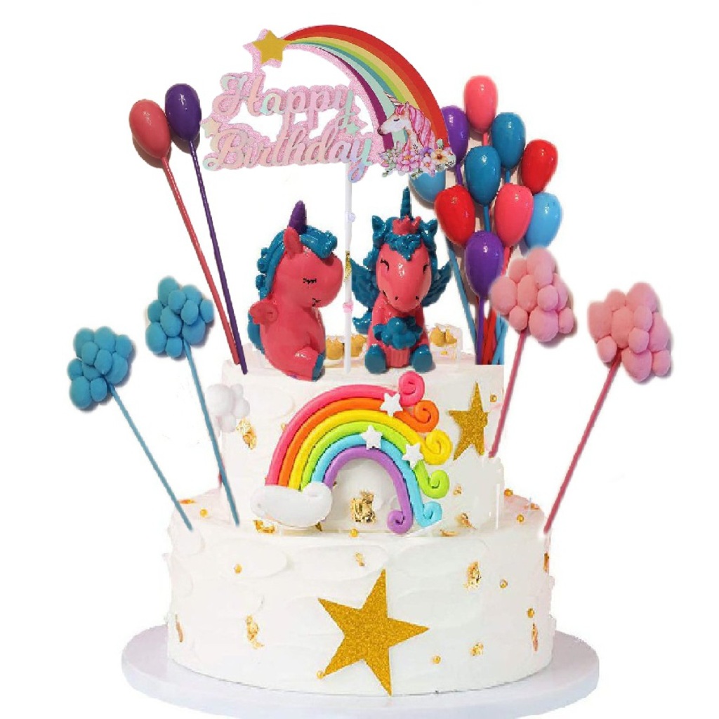 DOĞUM GÜNÜ PASTA SÜS,SÜSLE,SET UNICORN BULUT BALON GÖKKUŞAĞI Fiyatları