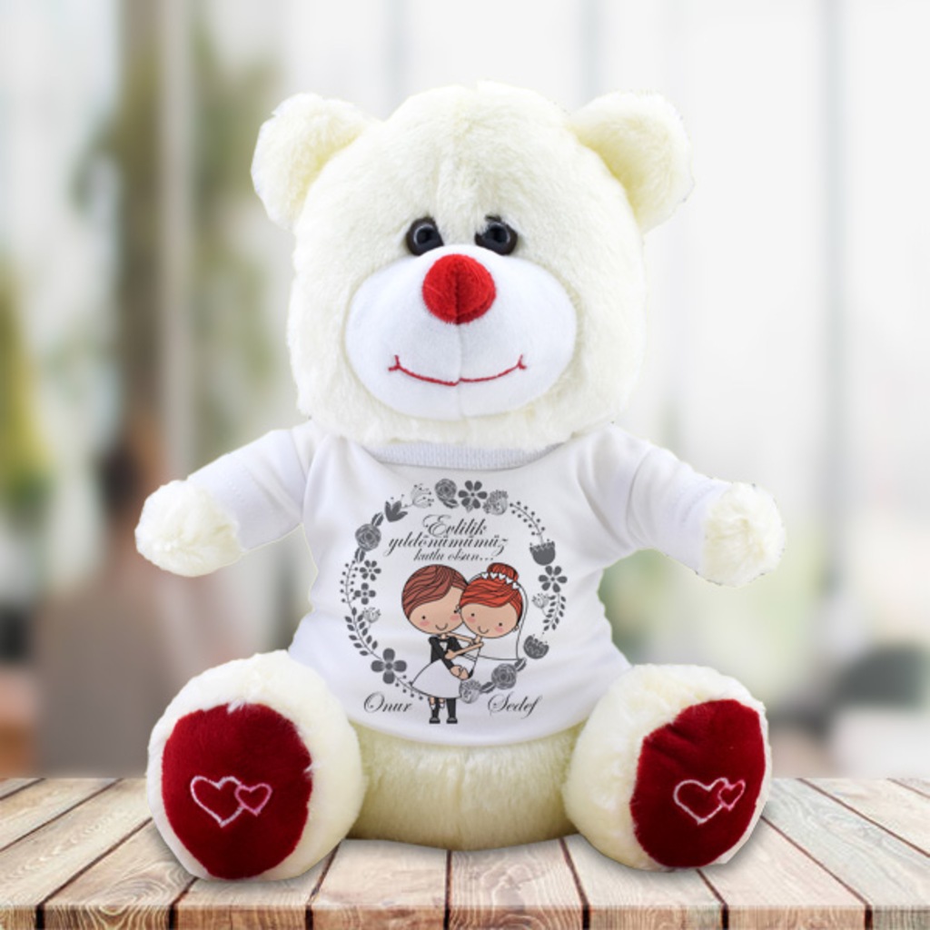 Kişiye Özel Evlilik Yıldönümü Temalı Peluş Ayı
