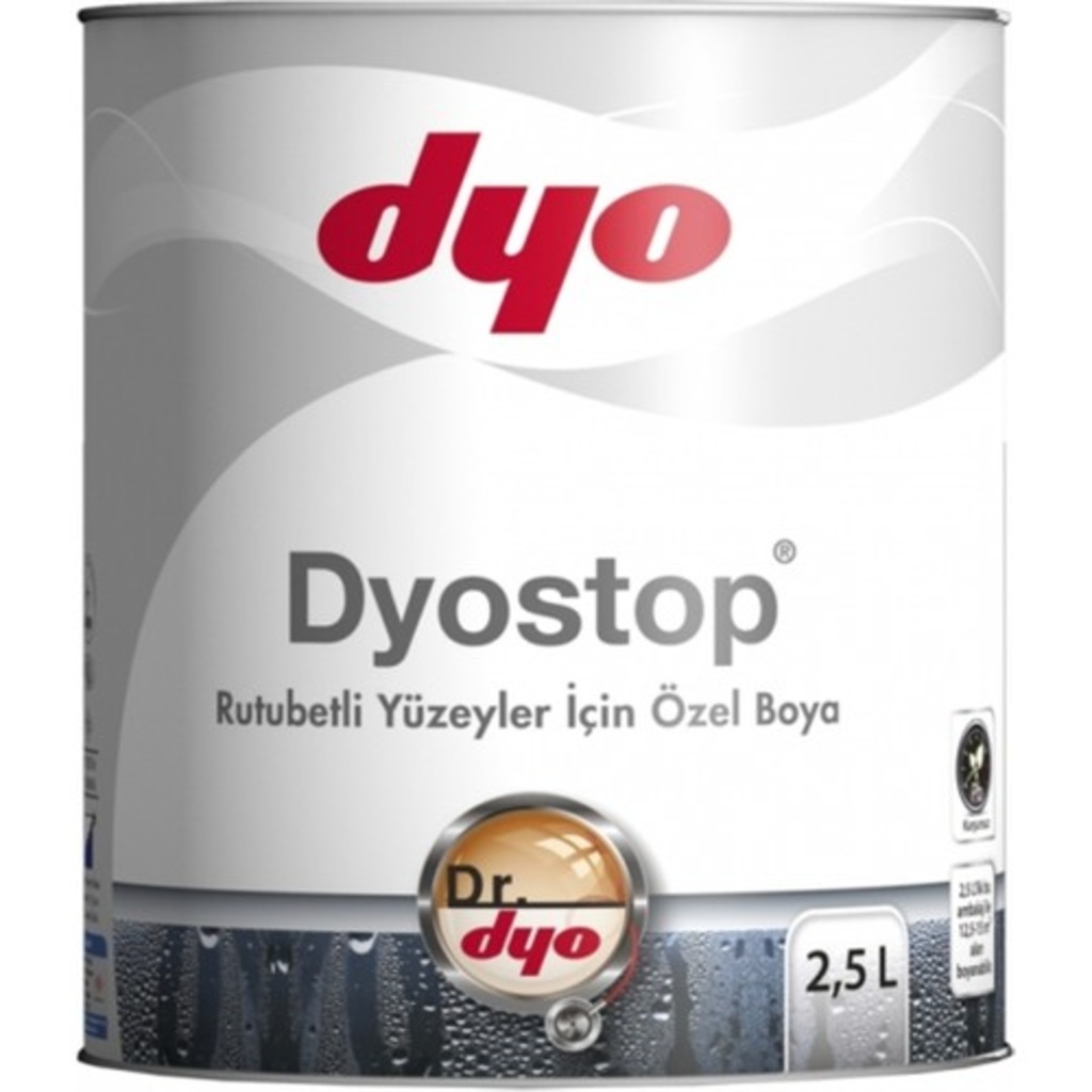 Dyostop Rutubetli Yüzeyler İçin Özel Boya Beyaz 2,5 Lt