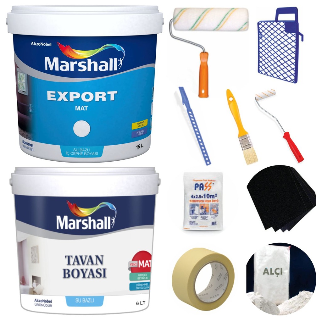 MARSHALL EXPORT MAT Su Bazlı Kokusuz İç Duvar Cephe Boyası 15LT/2 MARSHALL EXPORT MAT Su Bazlı Kokusuz İç Duvar Cephe Boyası 15LT/2