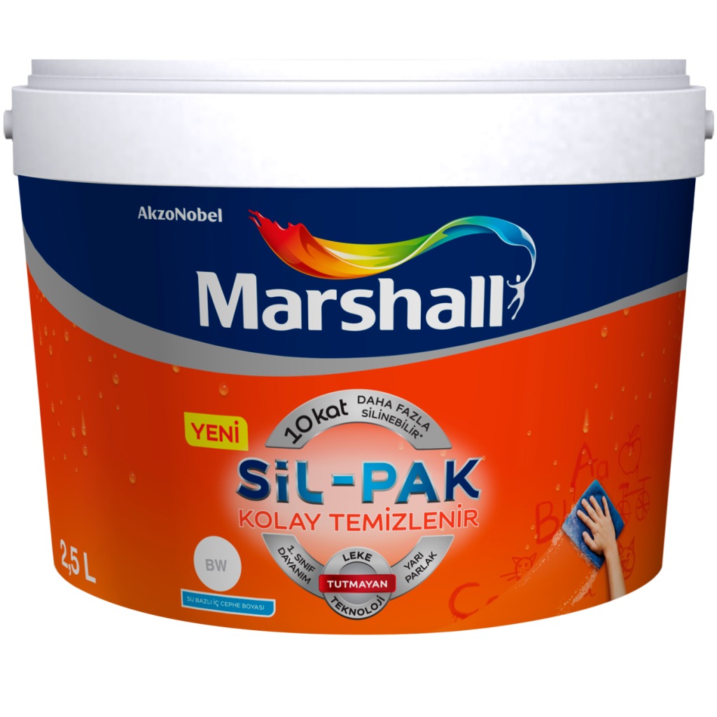 MARSHALL SilPak Leke Tutmaz Duvar Boyası 2.5 lt Fiyatları ve Özellikleri MARSHALL SilPak Leke Tutmaz Duvar Boyası 2.5 lt Fiyatları ve Özellikleri