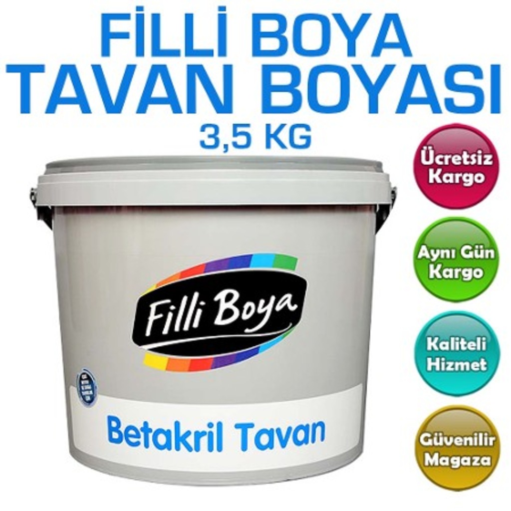 FİLLİ BOYA BETAKRİL TAVAN BOYASI (3,5kg) Fiyatları ve Özellikleri