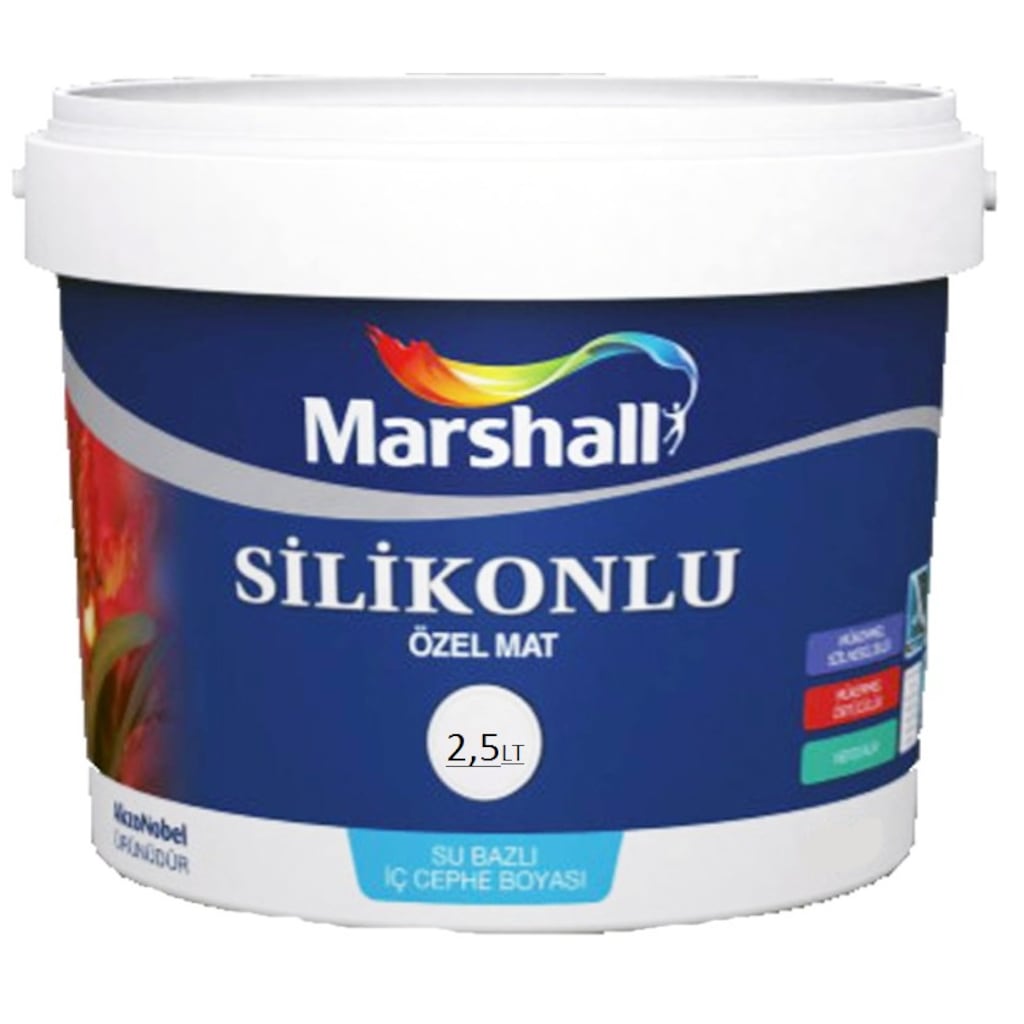 Marshall Silikonlu Özel Mat İç Cephe Duvar Boyası 2,5 Lt Marshall Silikonlu Özel Mat İç Cephe Duvar Boyası 2,5 Lt