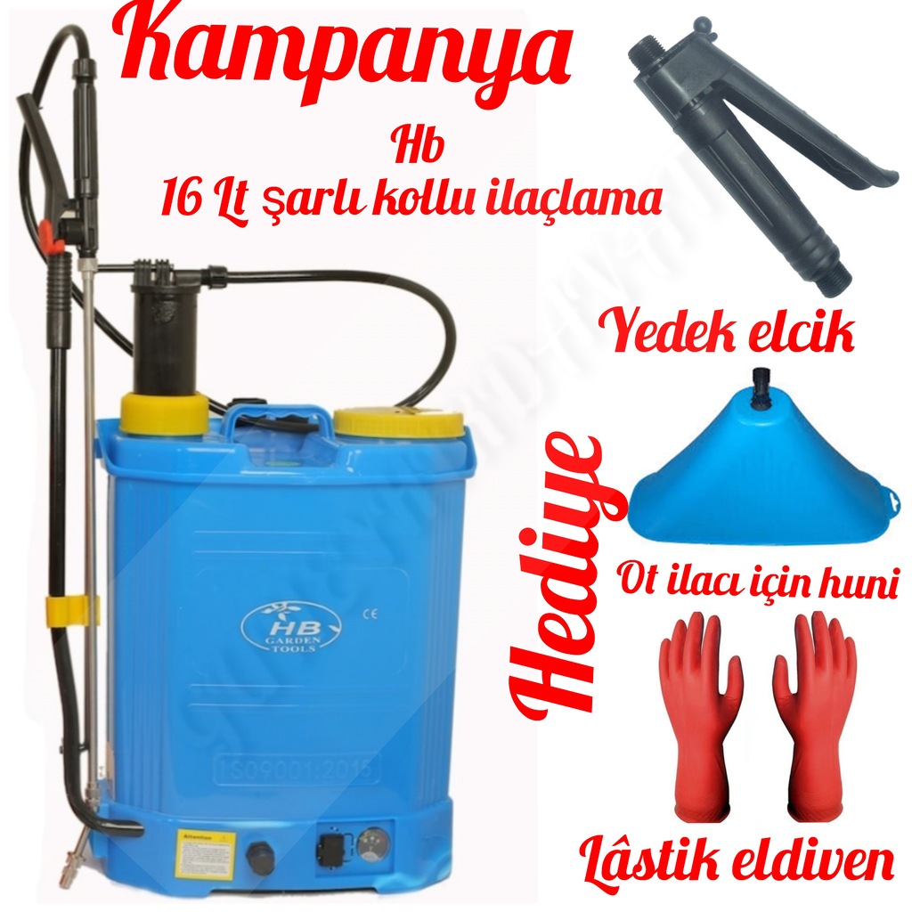 HB ŞARJLI AKÜLÜ VE KOLLU İLAÇLAMA MAKİNESİ HEDİYELİ Fiyatları ve