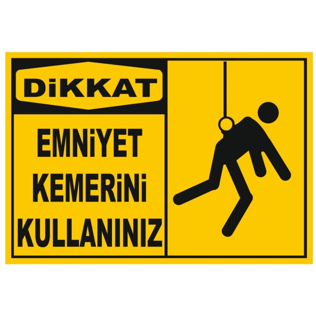 UYARI LEVHASI - EMNİYET KEMERİ KULLANINIZ - 4 ADET
