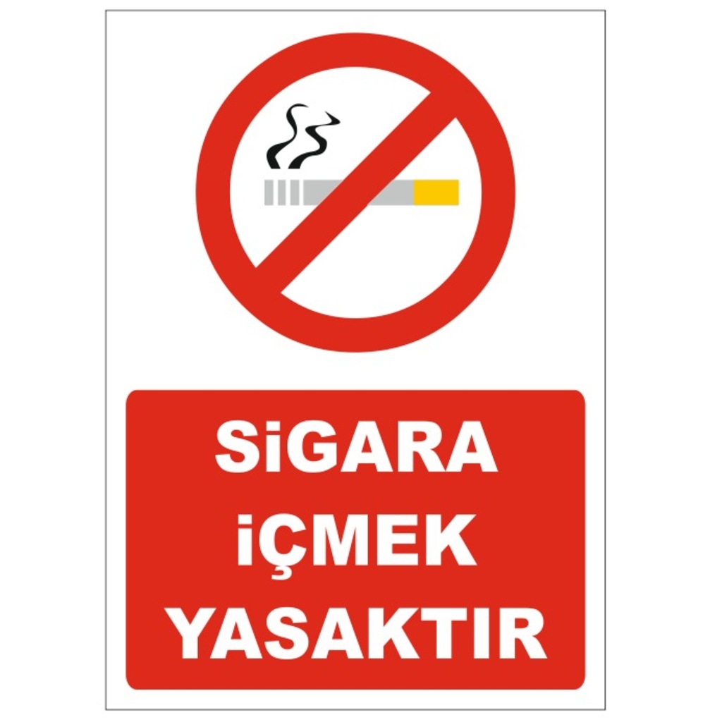 UYARI LEVHASI - SİGARA İÇMEK YASAKTIR - 4 ADET