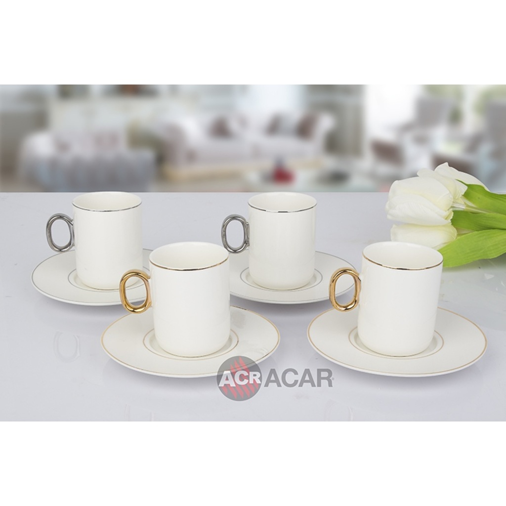 ACAR LÜKS GOLD ve GÜMÜŞ 6 LI KAHVE FİNCANI