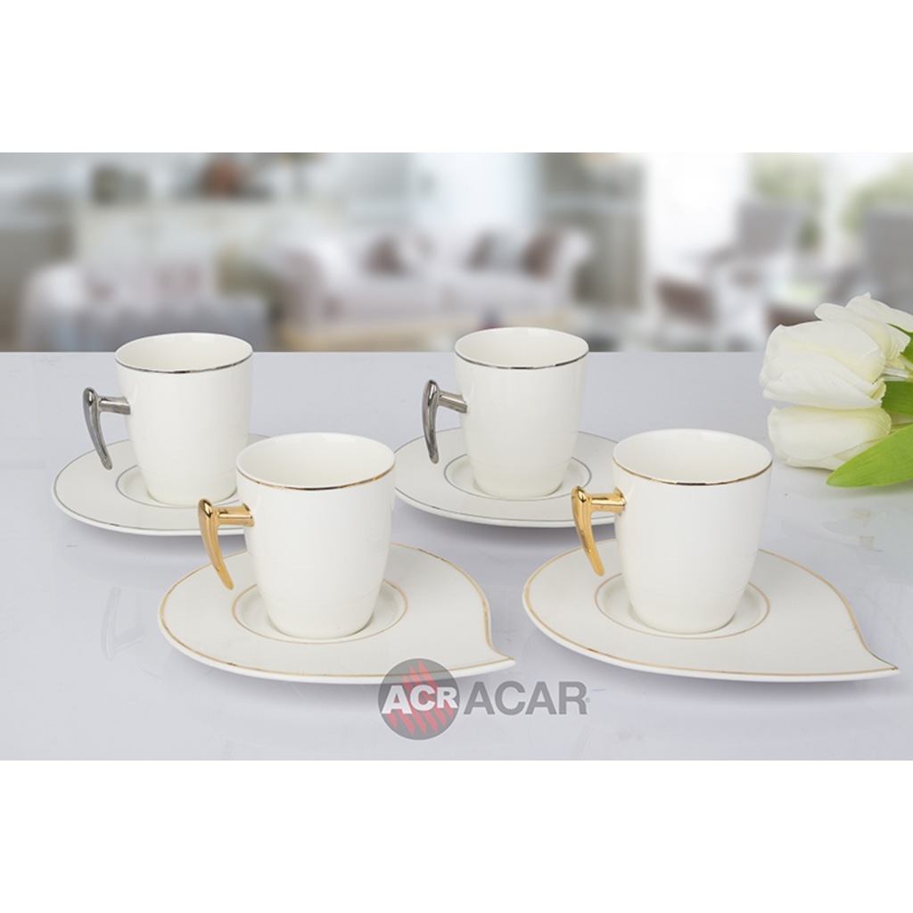 ACAR LÜKS GOLD ve GÜMÜŞ 6 LI KAHVE FİNCANI