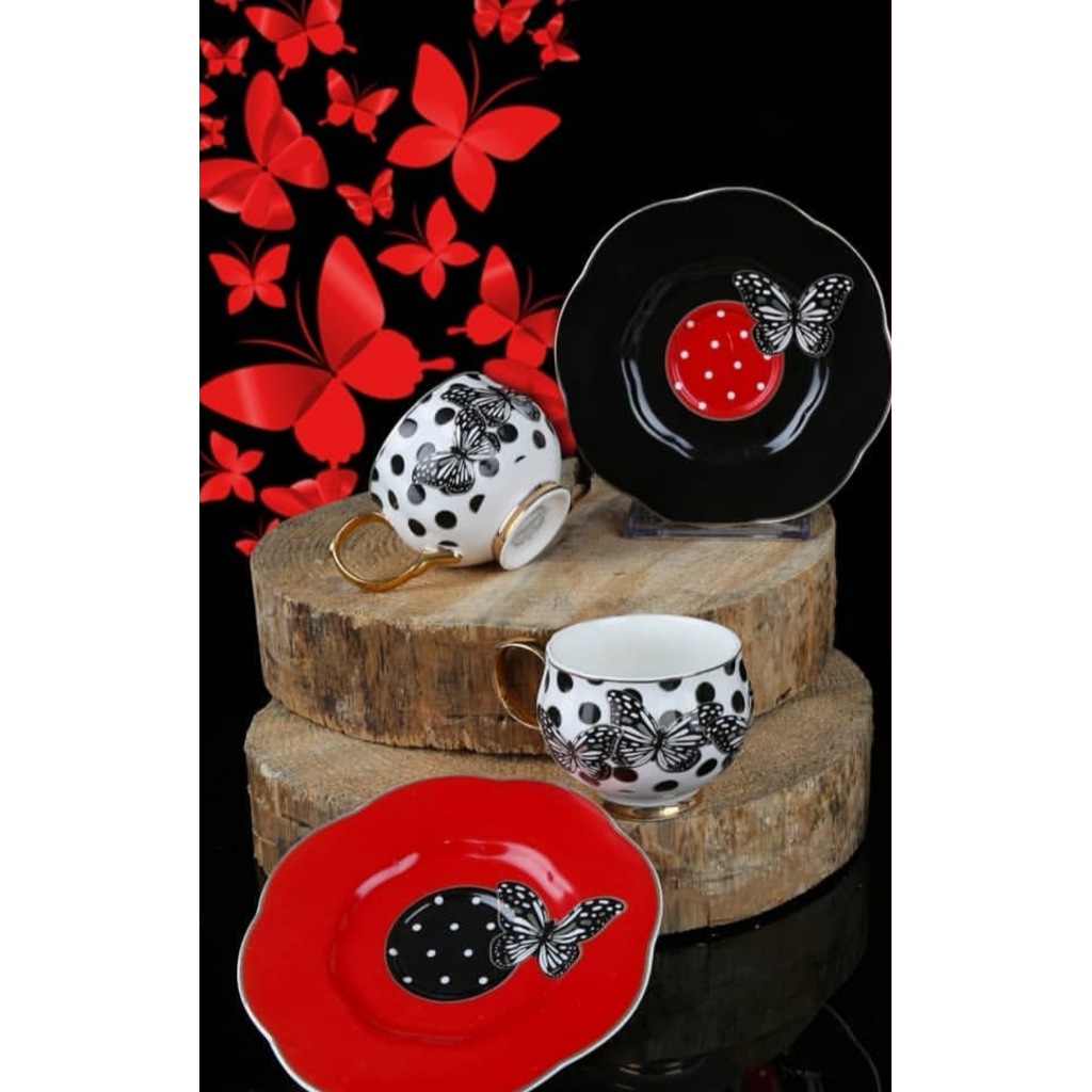 Lucky Art Brigitte Bone Serisi 6�lı Kahve Fincanı Lywm 007