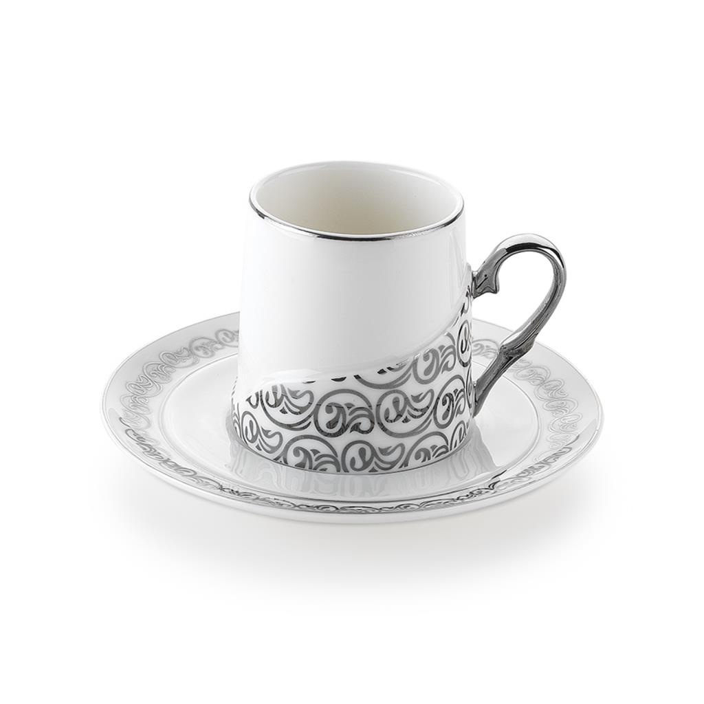Schafer 12 Parça Ottoman Kahve Fincan Takımı Gümüş Shf76691