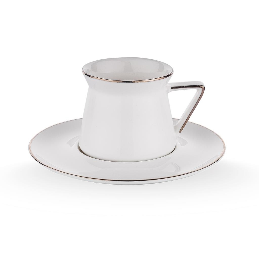 Schafer Ottoman 6 kişilik Gümüş Sade Kahve fincan takımı SHFGUM06