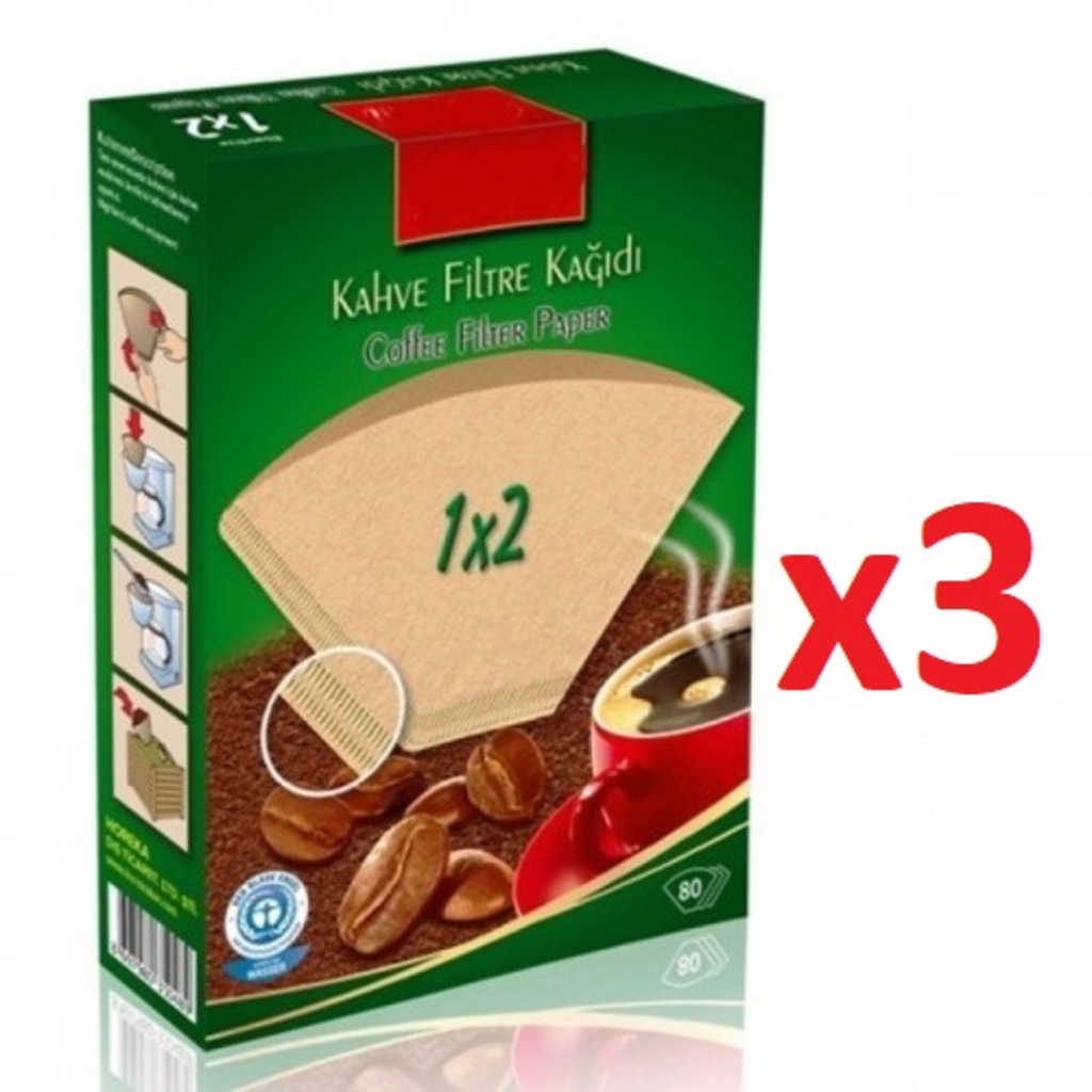 Caffeo 3lü Filtre Kahve Kağıdı 1x2 (toplam 240 Kağıt)