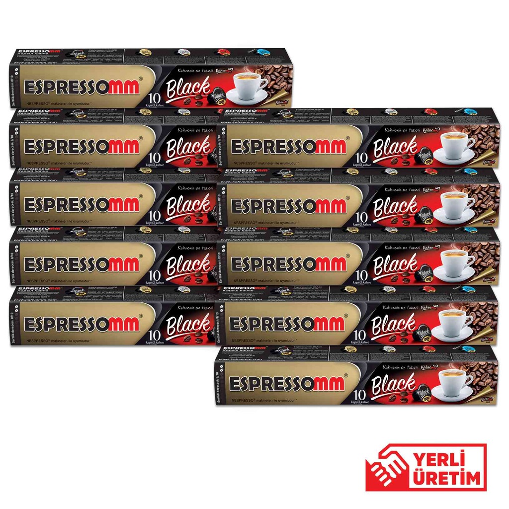 Espressomm Nespresso Uyumlu Black Kapsül Kahve 100 Adet