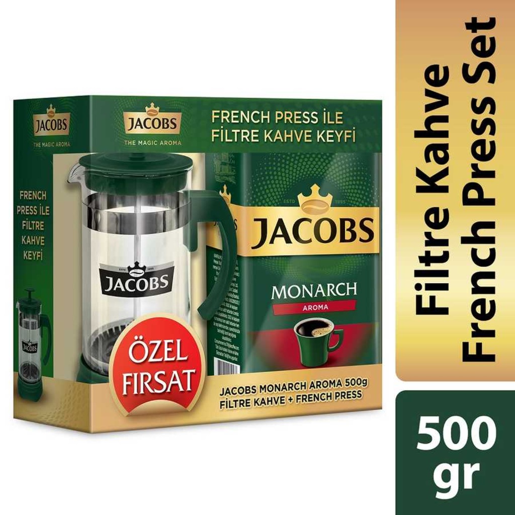 Jacobs Monarch Aroma Filtre Kahve 500 G + French Press
