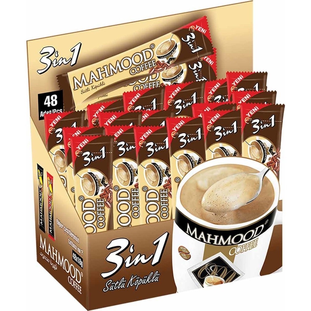 Mahmood Coffee 3�ü 1 Arada Sütlü Köpüklü Hazır Kahve 48�li 18 G